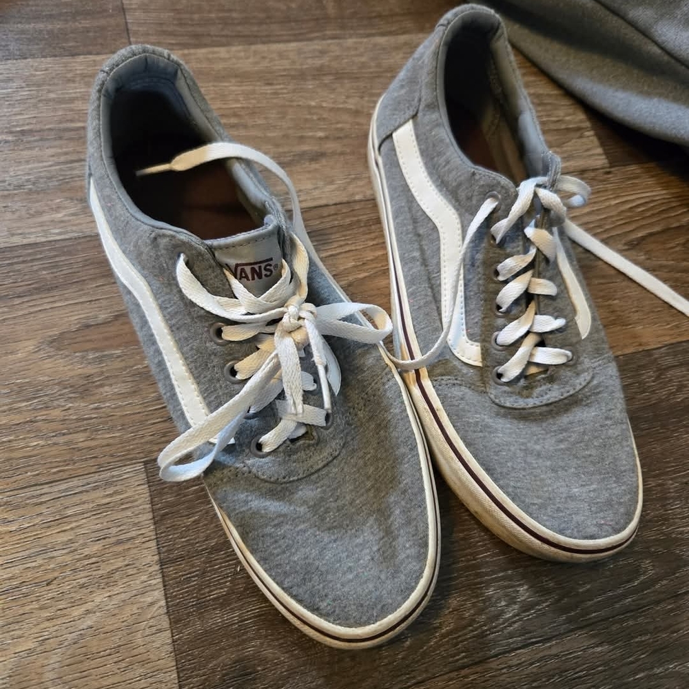 Vans Gray and White Women's Shoes